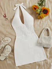 Women's Hollow Tie-String Mid-Length Dress