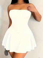 Women's Red Tube Top Holiday Dress