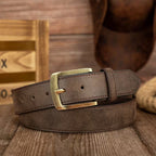 Women's Distressed PU Buckle Belt
