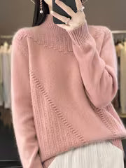 Women's Plus Size Semi-High Neck Casual Pullover