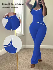 Women's Solid Color Tank Top Set
