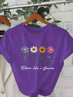 Women's Geometric Print Casual T-Shirt, Relaxed Fit