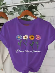 Women's Geometric Print Casual T-Shirt, Relaxed Fit