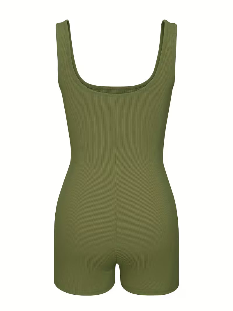 Women's Backless Halter Neck Short Jumpsuit
