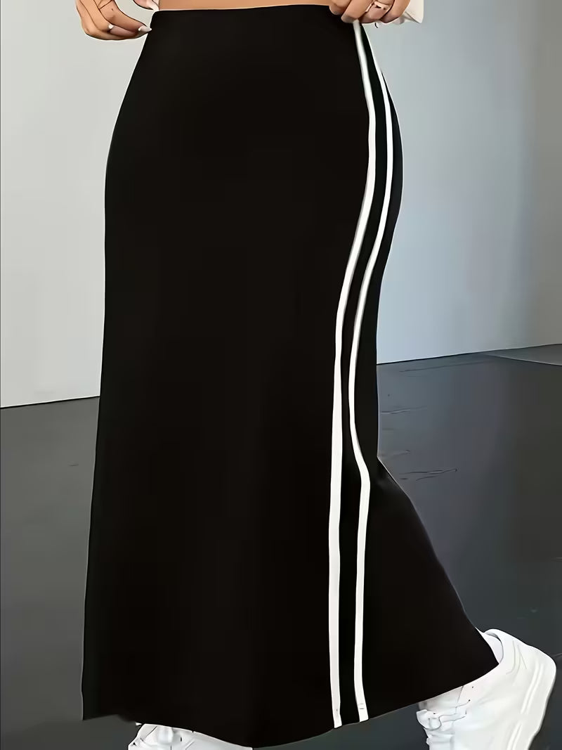 Women's Plus Size Slit Midi Skirt