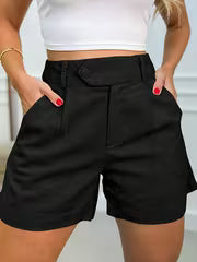 Women's Solid Color Commuter Shorts