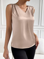 Women's Elegant Satin V-Neck Sleeveless Vest