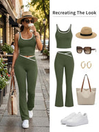 Women's Solid Color Tank Top Set