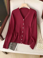 Women's Thin V-Neck Casual Sweater Cardigan