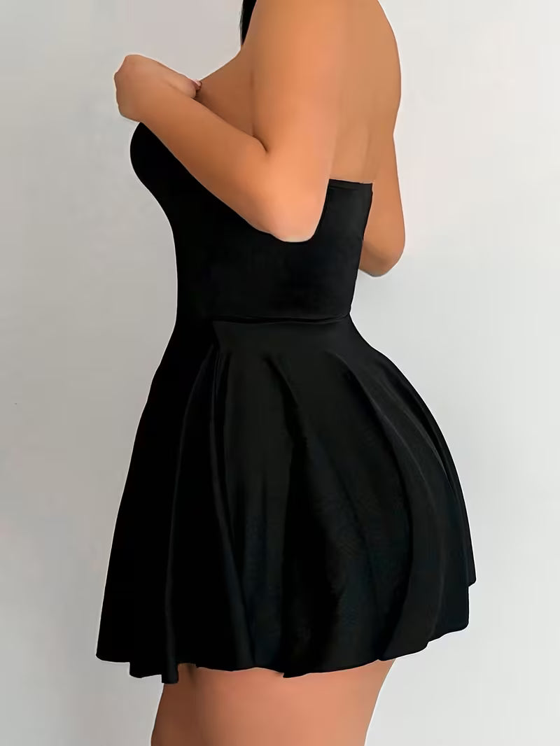 Women's Red Tube Top Holiday Dress