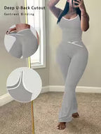 Women's Solid Color Tank Top Set