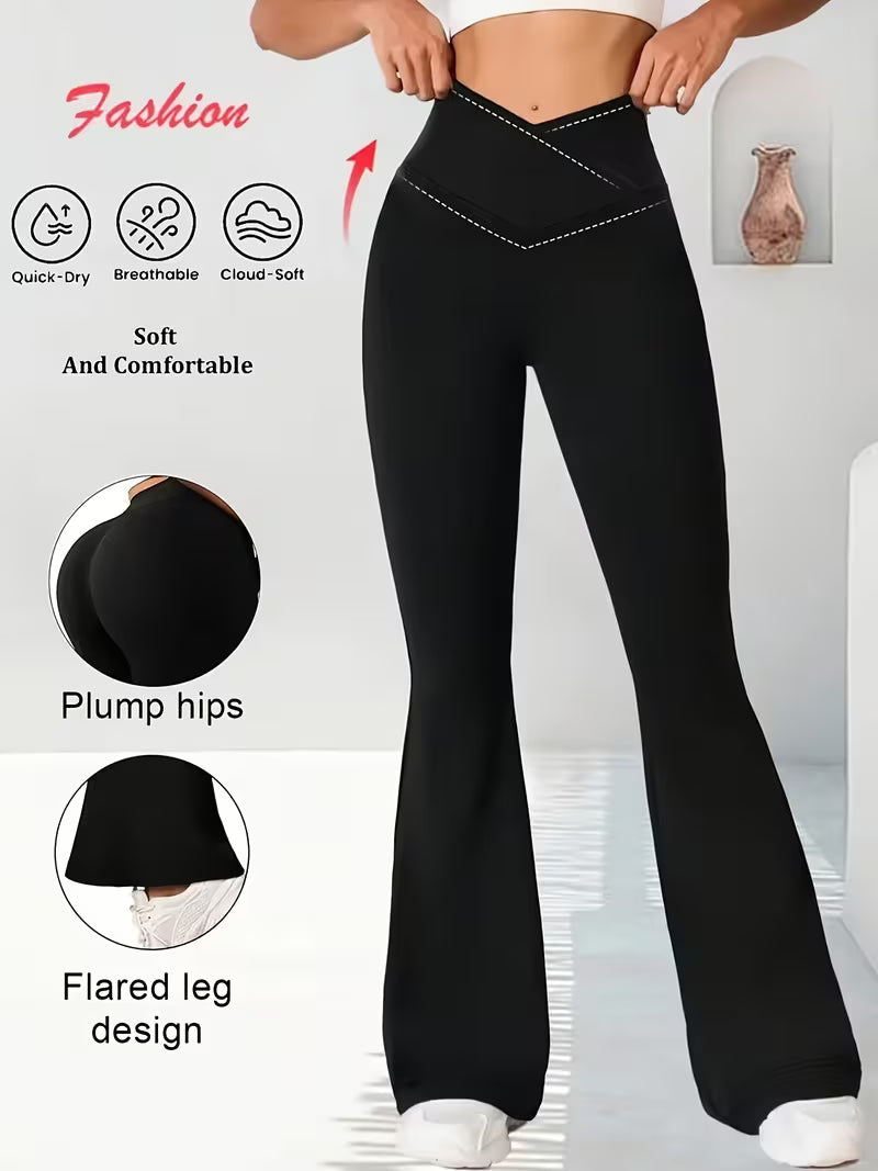 Women's High-Waist Tummy Control Flare Pants