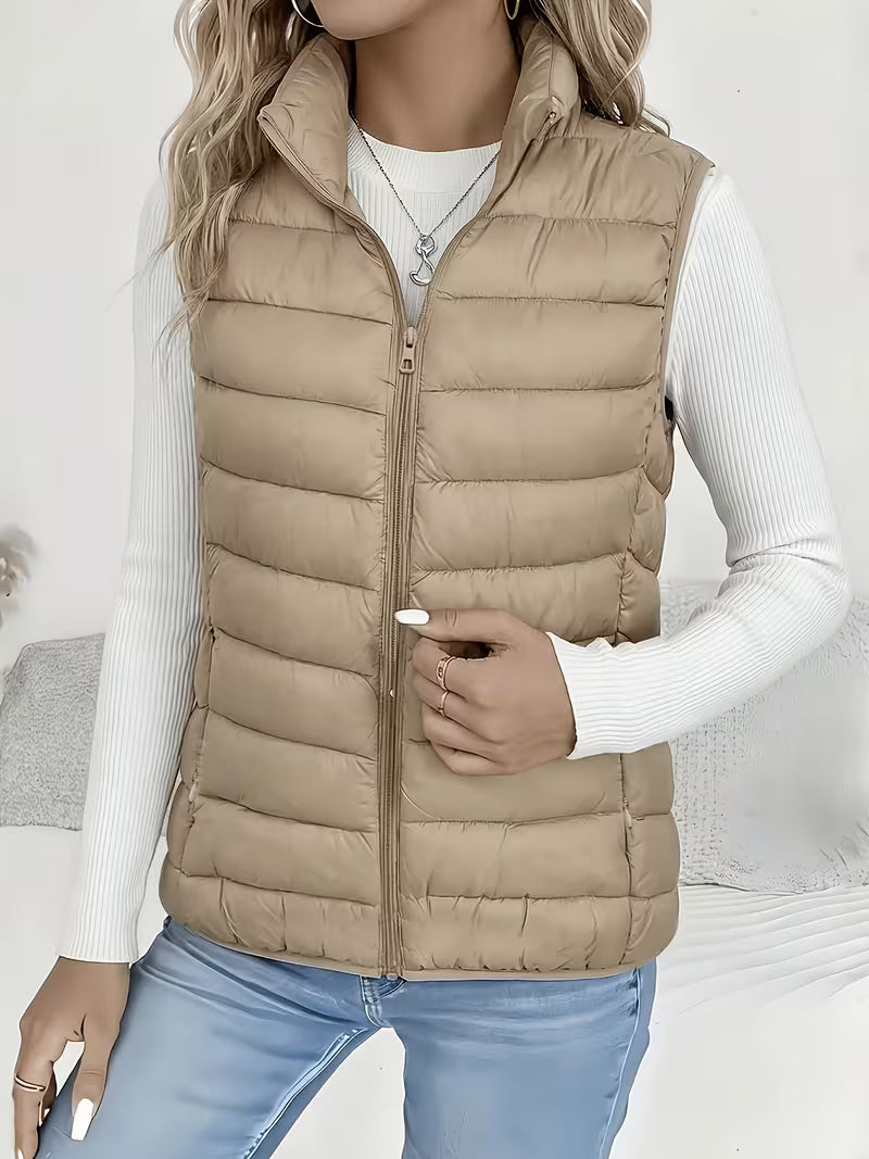 Women's Stand Collar Short Vest Jacket