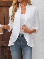 Women's Ruffle Hem Open-Front Cardigan
