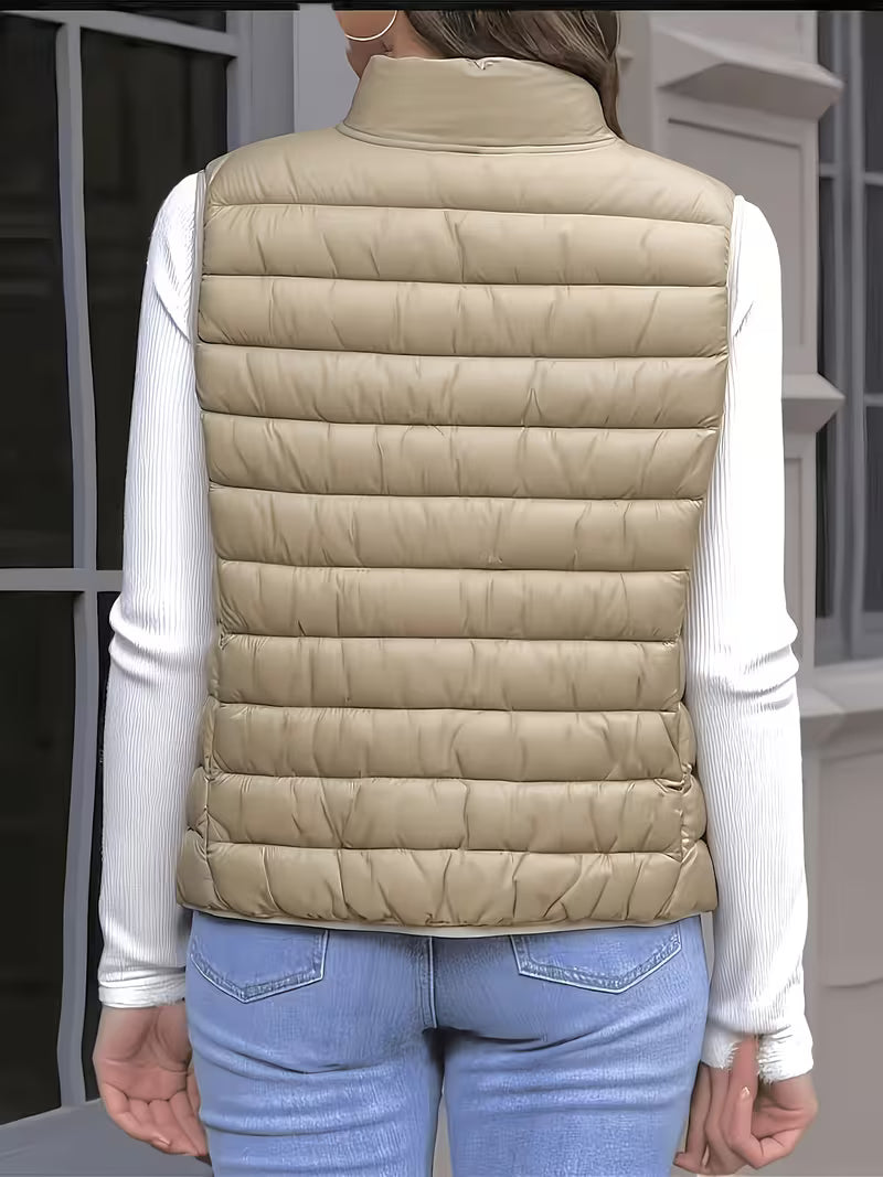 Women's Stand Collar Short Vest Jacket