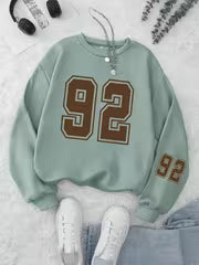 Women's Round Neck Letter Print Casual Sweatshirt