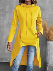 Women's Hi-Low Hem Drawstring Hoodie