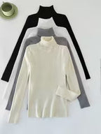 Women's High Turn-Collar Pullover Sweater Set