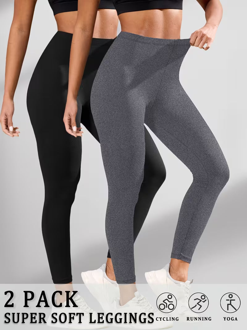 Women's Super Soft Sports Leggings, 2-Pack