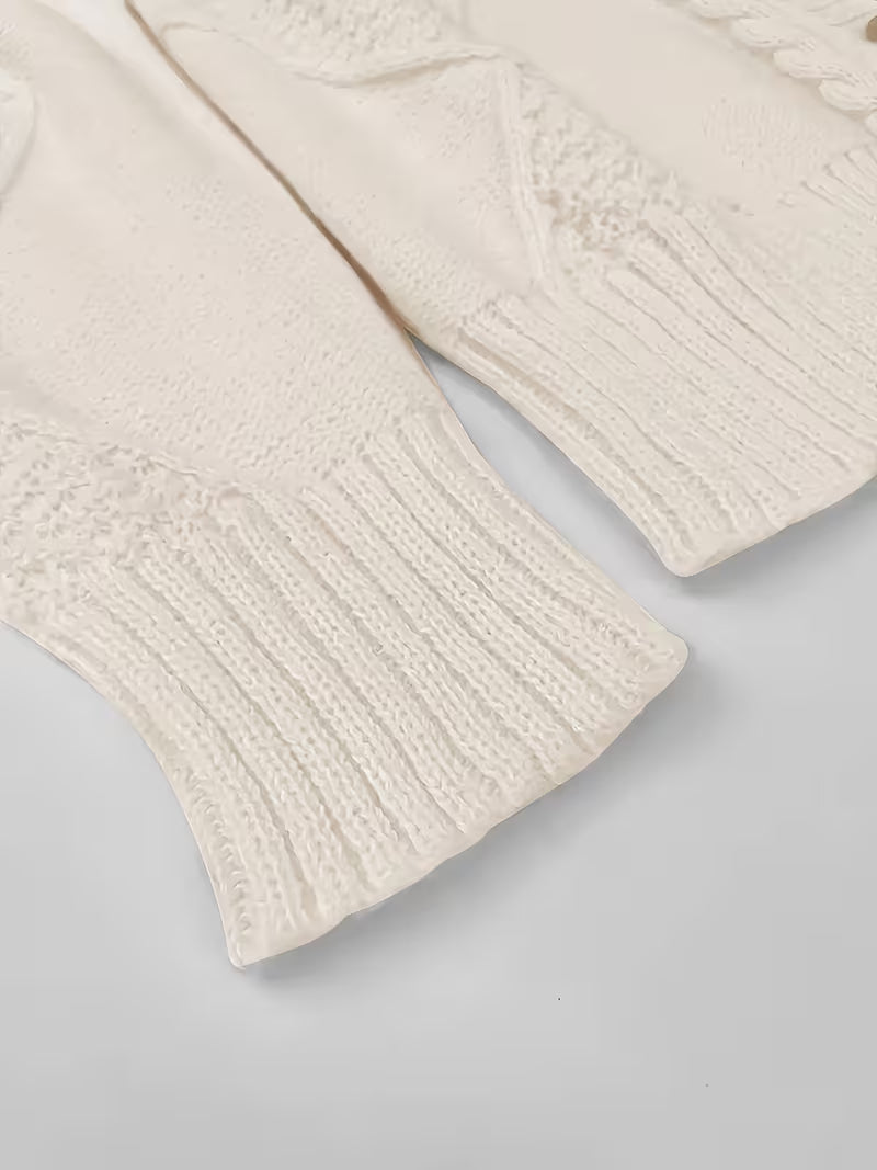 Women's Plus Size Drop Twist Cable Cardigan