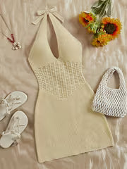 Women's Hollow Tie-String Mid-Length Dress