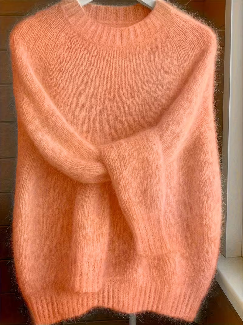 Women's Brushed Mohair Blend Raglan Sweater