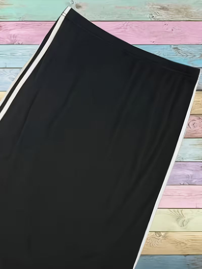 Women's Plus Size Slit Midi Skirt