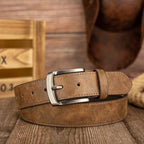 Women's Distressed PU Buckle Belt