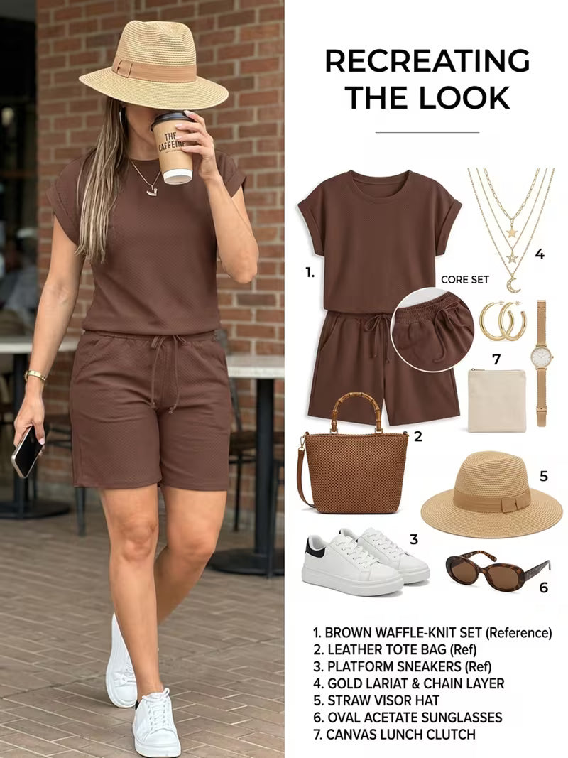 Women's Figure-Flattering Top & Shorts Set