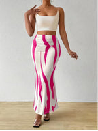 Women's Zebra Print High-Waisted Fishtail Pencil Skirt