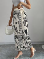 Women's Floral Print Wrap Tie Skirt, Vacation Style