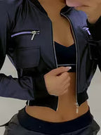 Women's Stylish Zipper Short Jacket