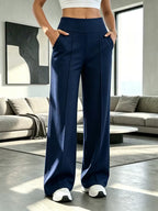 Women's High-Waist Wide-Leg Pants with Pockets