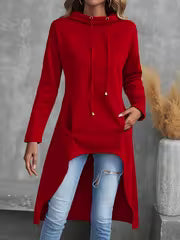 Women's Hi-Low Hem Drawstring Hoodie