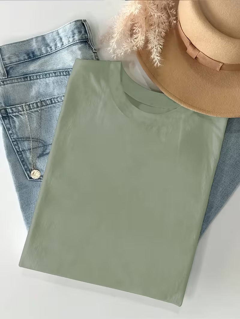 Women's Crew Neck Long Sleeve T-Shirt for Spring & Fall