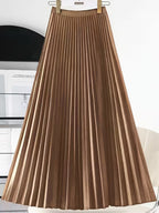 Women's Elegant Pleated Skirt, Light Gray