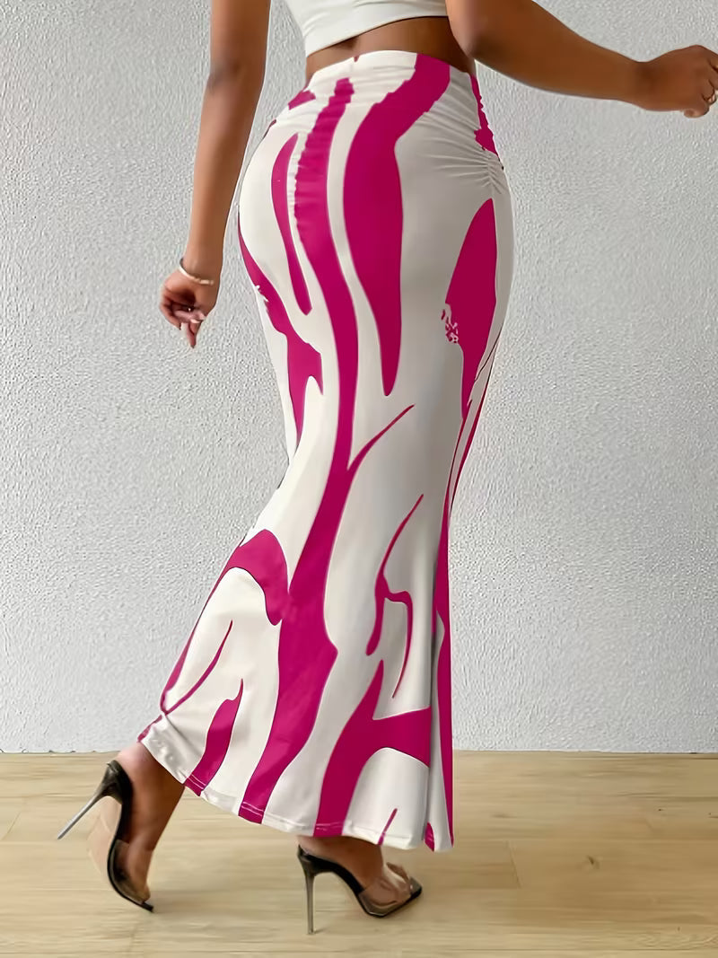 Women's Zebra Print High-Waisted Fishtail Pencil Skirt