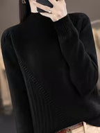 Women's Plus Size Semi-High Neck Casual Pullover