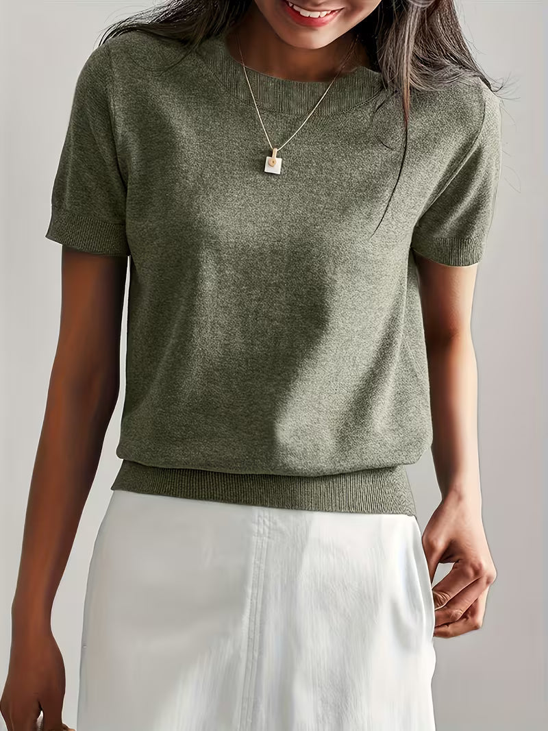 Women's Simple Thin Short Sleeve Summer Sweater