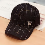 Women's White Letter Print Casual Baseball Cap