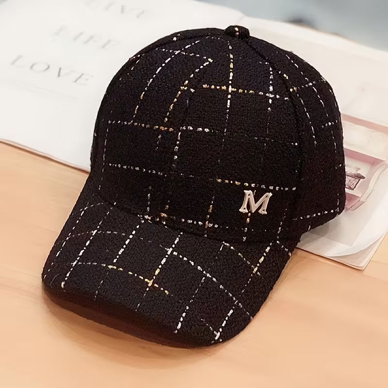 Women's White Letter Print Casual Baseball Cap