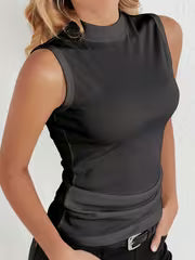 Women's Stand-Up Collar Athletic Tank Top