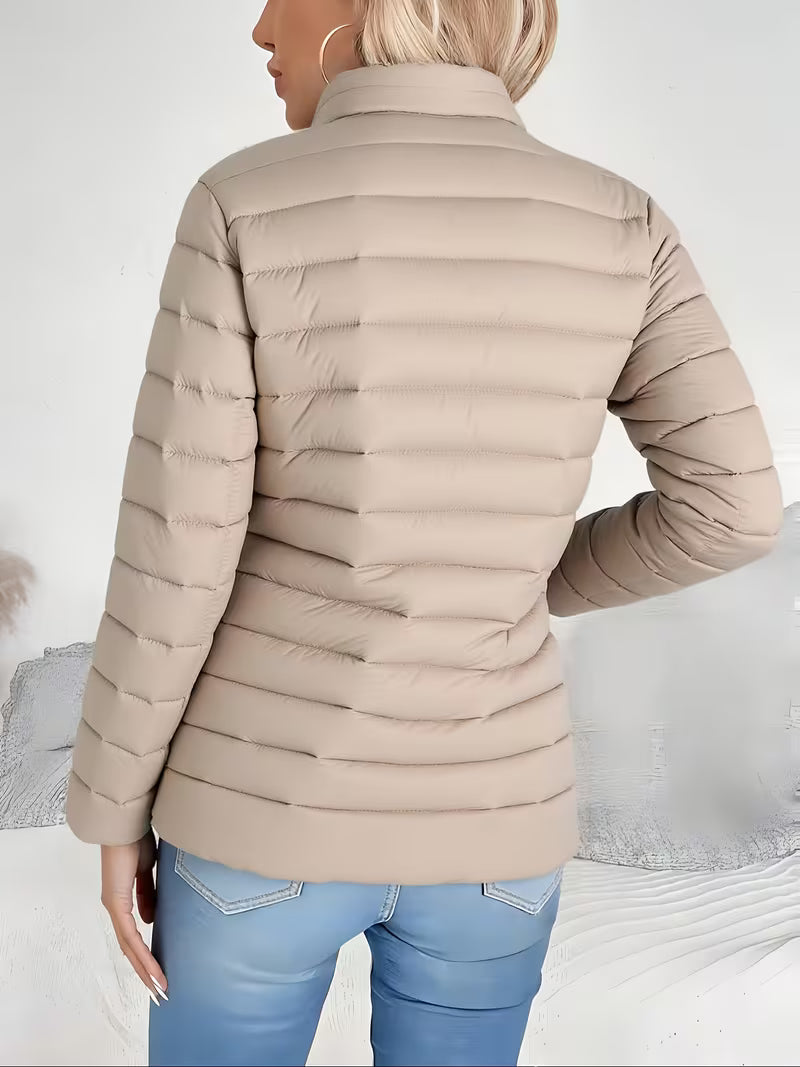 Women's Slim-Fit Stand Collar Padded Cropped Jacket