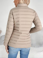 Women's Slim-Fit Stand Collar Padded Cropped Jacket