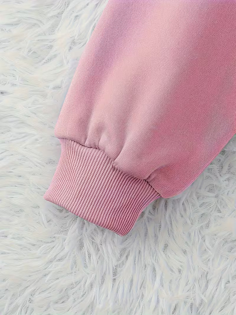 Women's Heart & Letter Print Round Neck Sweatshirt