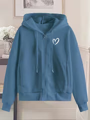 Women's Zip-Up Hoodie, Casual Everyday