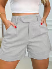 Women's Solid Color Commuter Shorts