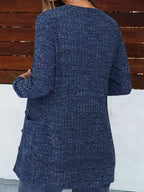 Women's Buttoned V-Neck Coat with Pockets