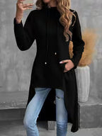 Women's Hi-Low Hem Drawstring Hoodie