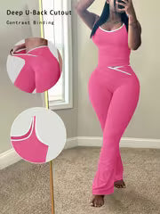 Women's Solid Color Tank Top Set